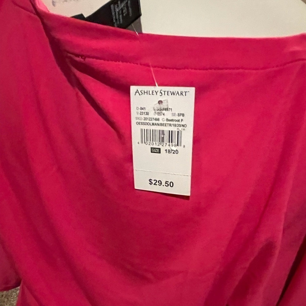 14/16 Ashley Stewart 3/4 Length Pink Shirt Clothes - Picture 7 of 14